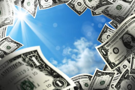 conceptual background image of us paper currency