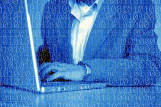 an image of businessman with computer