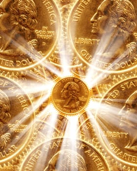 conceptual background image of us currency