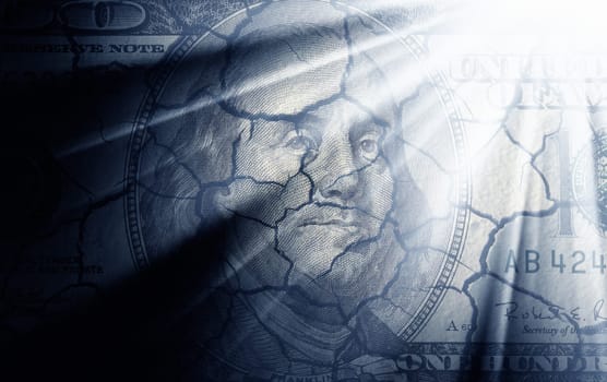 conceptual image of hundred dollar bill