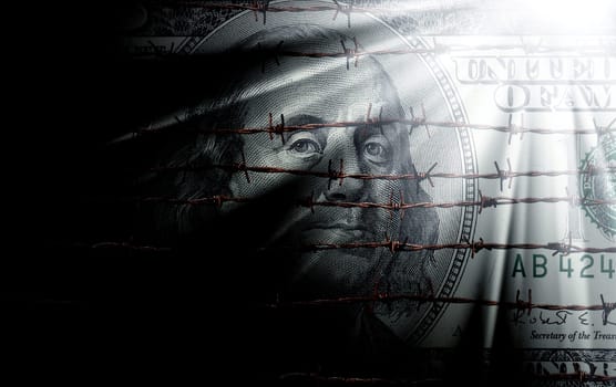 conceptual image of hundred dollar bill