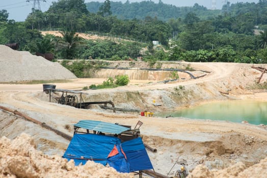 Sand quarry in Malaysia.