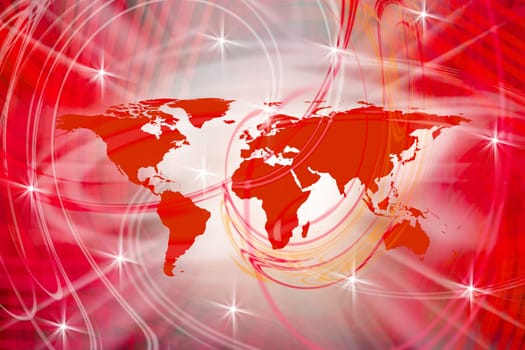 conceptual background image of world map. Furnished NASA world image used for this image.
