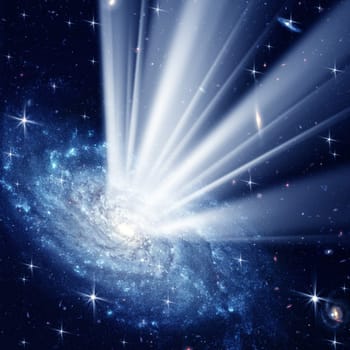 Conceptual image of galaxy and stars. Furnished NASA image used for this image.