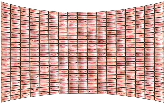 conceptual image of various lips composition