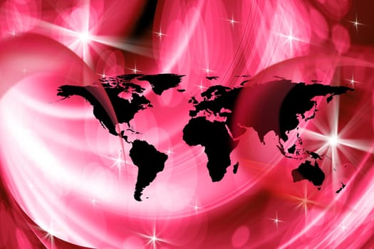 conceptual background image of world map. Furnished NASA world image used for this image.