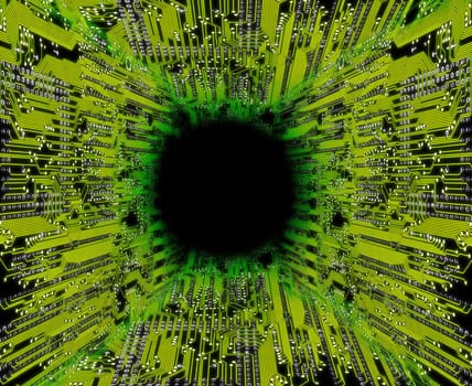 conceptual technology background of computer parts.