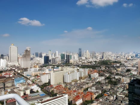 cityscape image of financial district in Bangkok, Thailand