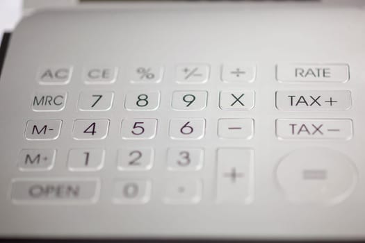 Metal calculator pad with numbers