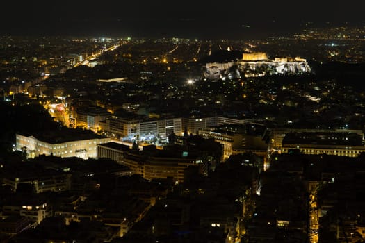 The Acropolis and the city of Athens, Greece