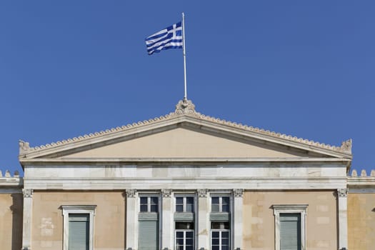 The Hellenic Parliament building in Athens, Greece