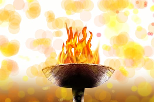 close up shot of burning flaming torch.