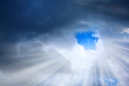 conceptual image of sunny blue sky.