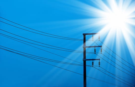 an image of a metal tower of Power Lines