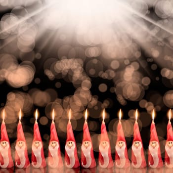an image of Santa Clause candles in Christmas time