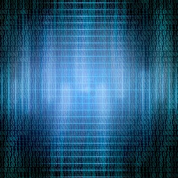 conceptual background image of binary code and abstract lights of technology