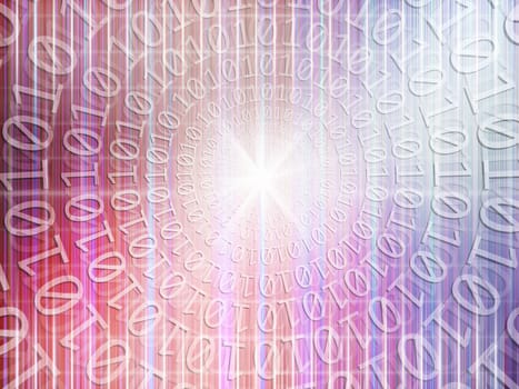 conceptual background image of binary code and abstract lights of technology
