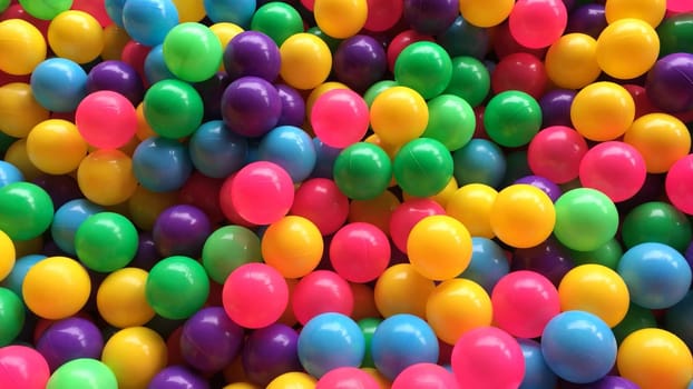 dry children's pool with colorful balls