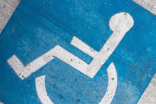 Disability symbol painted on the floor
