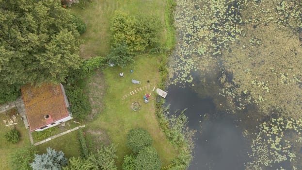 Gauja river Latvia drain into Baltic Sea aerial drone top view