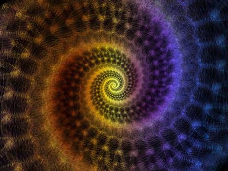 Spiral Geometry series. Interplay of spinning vortex of fractal elements on the subject of mathematics, geometry and science