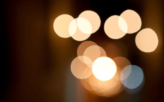 Abstract image showing the bokeh created by street lights in Valletta