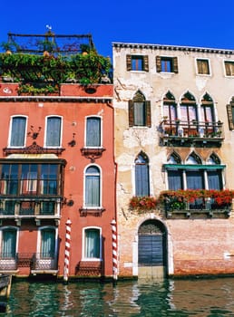 Houses on Grand Canal in Venice