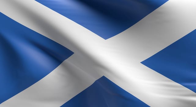Flag of Scotland using as background, 3d rendering