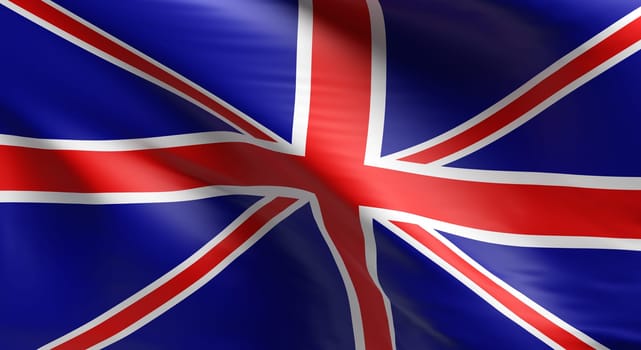 Flag of United Kingdom using as background, 3d rendering