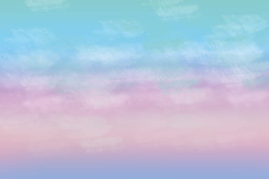 Beautiful colorful abstract cloudy pastel colored soft background. Gradient from purple to blue. Space for text.