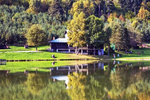 Chalet by lake in Slovakia