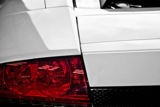 Detail of rear end on an Italian sports supercar