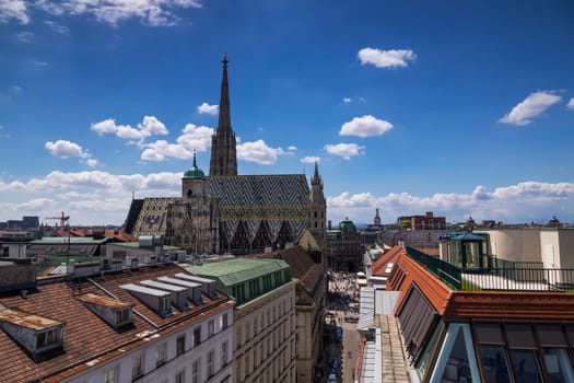 St. Stephen's Cathedral Vienna,cityscape of the inner city with famous cathedral