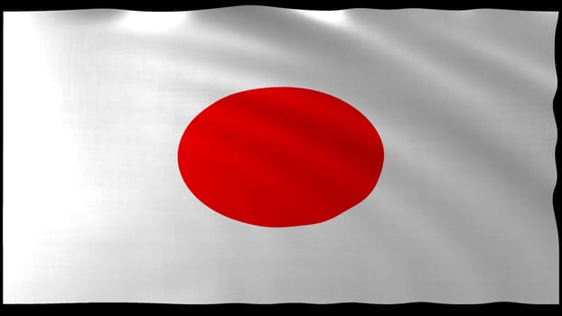 The 3d rendering of Japan flag design with nice wave