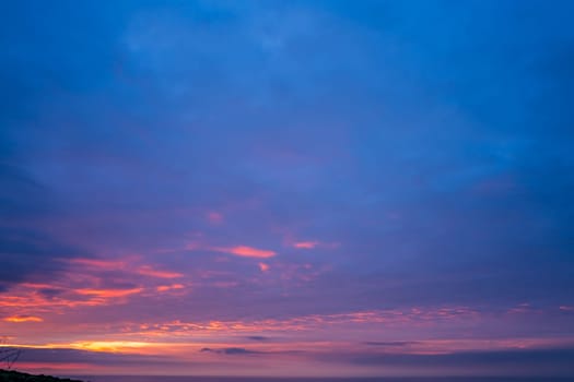 Beautiful sky at sunset over the Cornish coast, St. Ives, Cornwall, England
