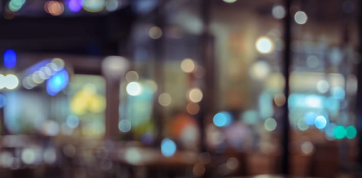 Abstract blurred coffee shop or restaurant for background. Retro filtered effect image