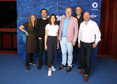 Sabine Holtgreve,Elmar Fischer,Almila Bagriacik,Axel Milberg,Marco Wiersch,Johannes Pollmann,Photocall von dem neuen Tatort,Hotel Grand Elysée Hamburg,12.07.2018