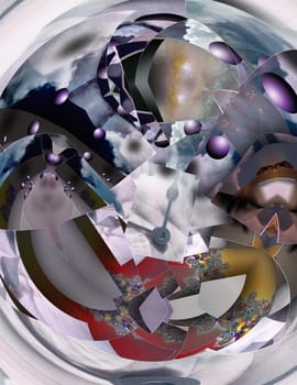 Time Clock Hands Surreal Abstract