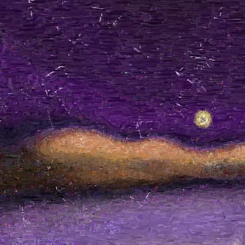 Abstract painting. Purple colors.
