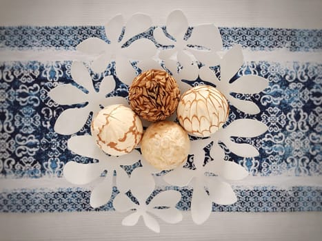 Summer table set with decorative elements