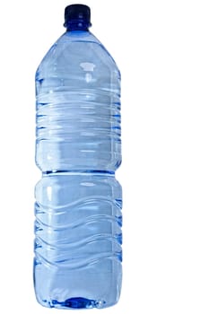 A bottle of still mineral water over a white backdrop