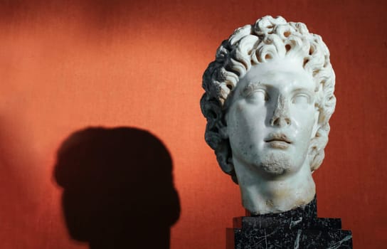 Seville, Spain - July 7th, 2018: Alexander the Great portrait from Hadrian Rule, Archaeological Museum of Seville, Andalusia, Spain