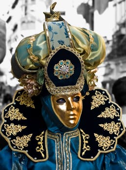 VALLETTA, MALTA - Feb 21st 2009 - People wearing beautiful Venetian style masks and costumes at the International Carnival of Malta 2009