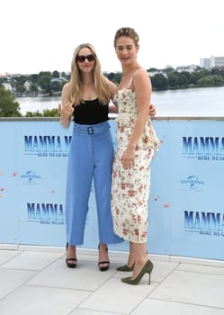 Lily James and   Amanda Seyfried,.Mamma Mia 2 ! Here We Go Again Presscall  in Hamburg,12.07.2018