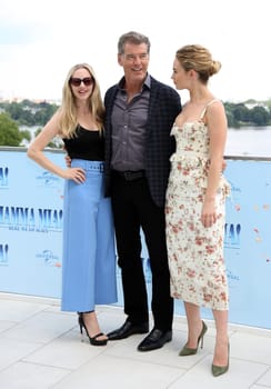 Amanda Seyfried, Pierce Brosnan and Lily James   ,.Mamma Mia 2 ! Here We Go Again Presscall  in Hamburg,12.07.2018