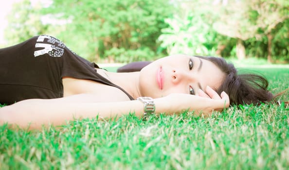 Beautiful Model girl on the Field