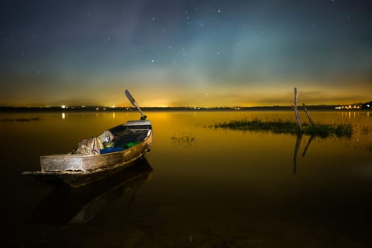 Sky of night Bang Pra Reservoir, Chonburi, Thailand.