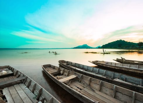 Sunset Bang Pra Reservoir, Chonburi, Thailand.