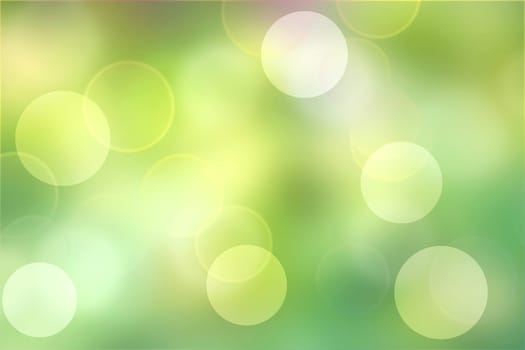 Abstract green light and white summer bokeh background.