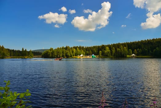 Fichtelsee Lake in the forest in summer